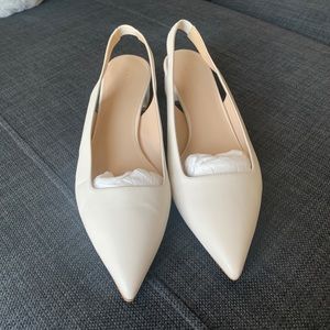 Everlane Editor Slingback Block Heels- white